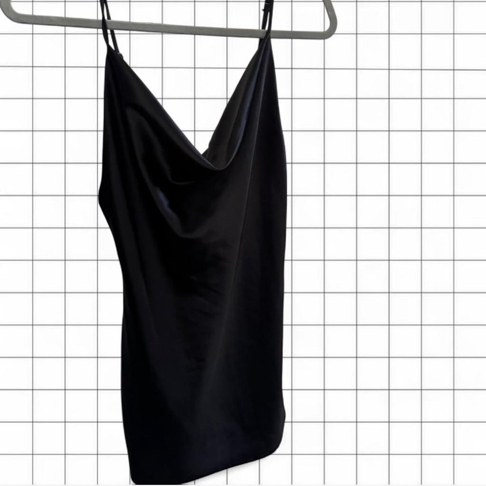 ADIKA Sleek Black Satin Slip Dress